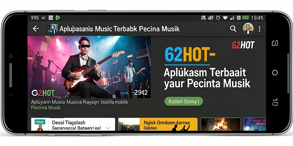 Screenshot 62HOT menampilkan tampilan playlist musik yang menarik.