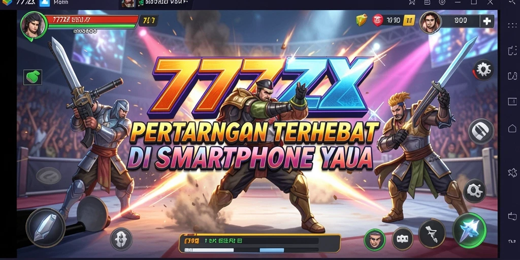Screenshot 777ZX menampilkan aksi pertarungan mendebarkan antara dua karakter.