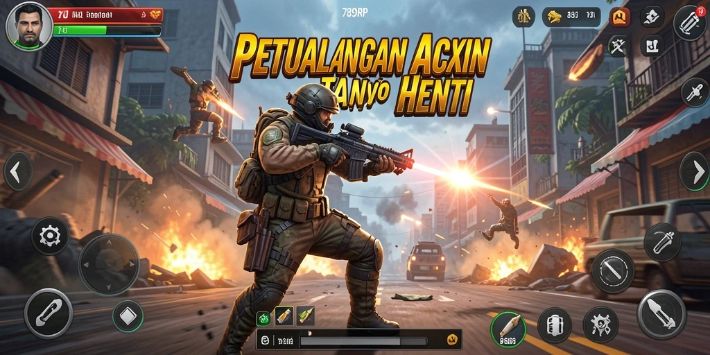 Screenshot gameplay 789RP menampilkan aksi seru di tengah pertempuran.