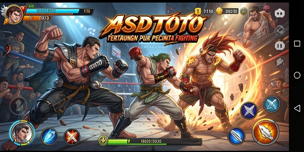 Screeshot gameplay ASDTOTO dengan pertarungan seru.