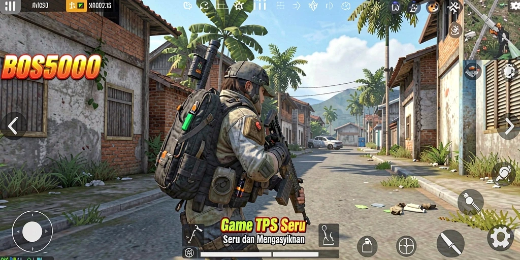 Tangkapan layar dari gameplay seru BOS5000 dengan strategi pertempuran yang mendebarkan.