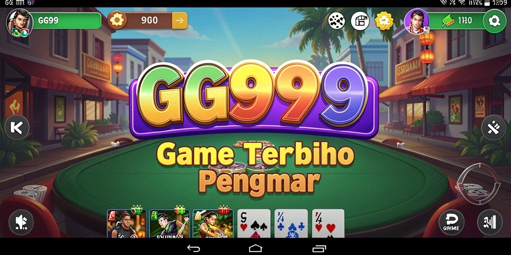 Screenshot utama GG999 menampilkan gameplay Domino yang seru.