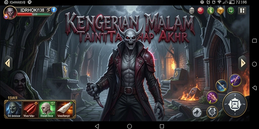 Tampilan gameplay menyeramkan dalam suasana kegelapan yang mencekam.
