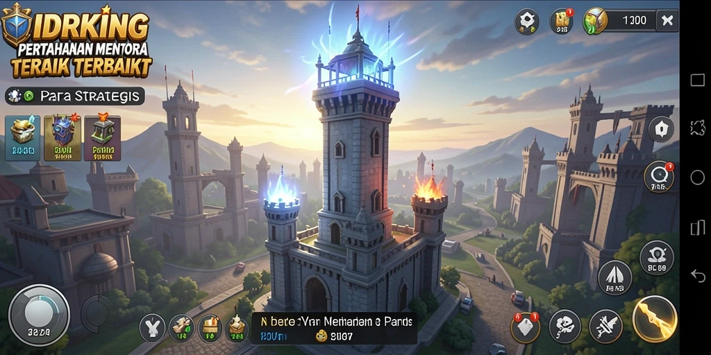 Tangkapan layar menampilkan aksi mendebarkan gameplay Tower Defense.