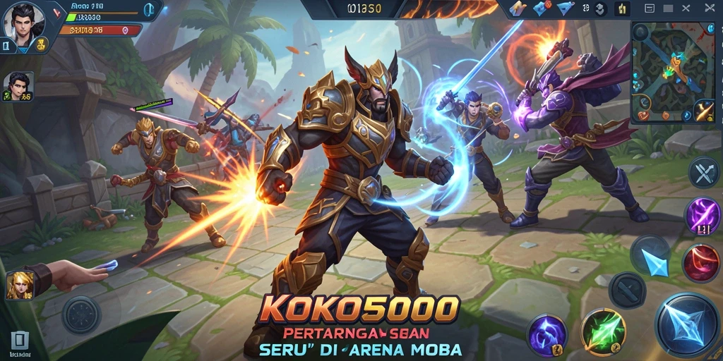 Gameplay seru KOKO5000 dalam pertarungan MOBA.