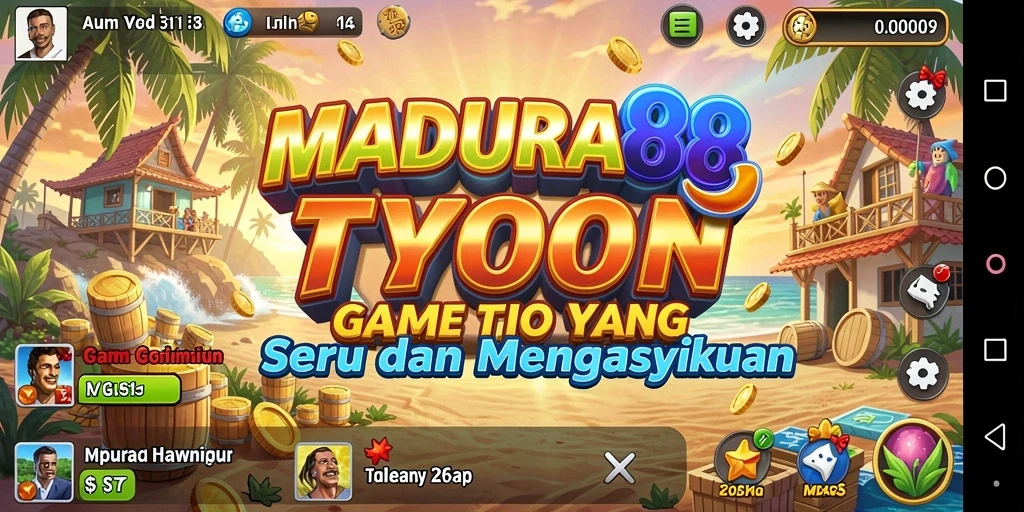 Tampilan gameplay <strong>MADURA88</strong> yang menampilkan pengelolaan usaha yang menarik.