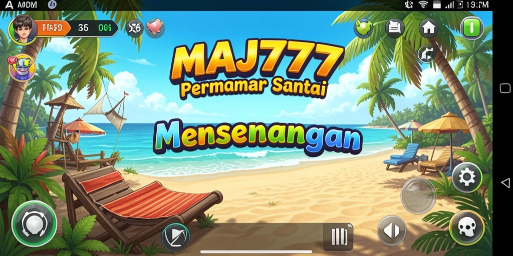 Tampilan gameplay MAJ777 yang ceria dan penuh warna.
