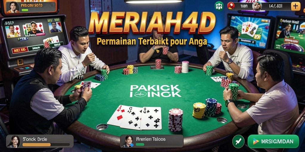 Tampilan gameplay poker yang seru dan menantang di MERIAH4D.