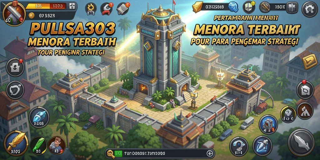 Screenshot PULSA303 menampilkan aksi strategis menara pertahanan.