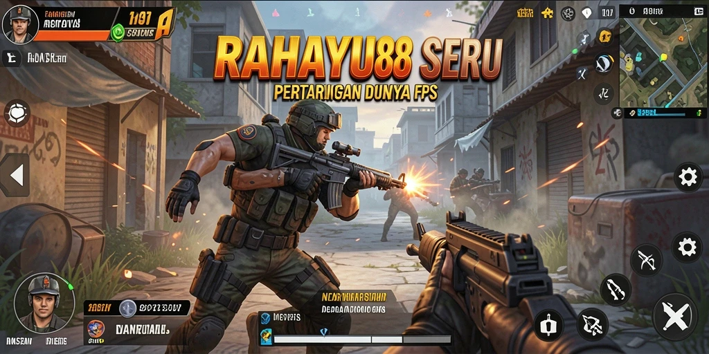 Tampilan gameplay mendebarkan dari RAHAYU88 dengan aksi tembak-menembak.