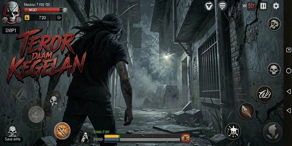 Screenshot gameplay SVIP1 yang menegangkan dan menyeramkan.