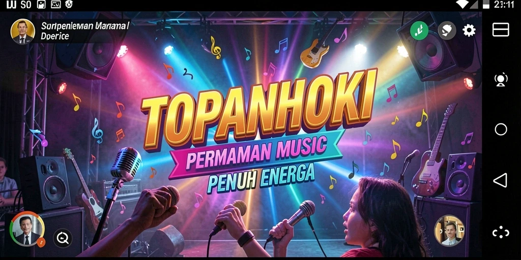 Gameplay menarik dalam TOPANHOKI dengan berbagai lagu menantang.