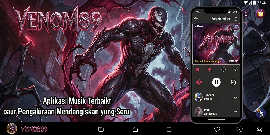 Tampilan gameplay interaktif VENOM889 saat mendengarkan musik.
